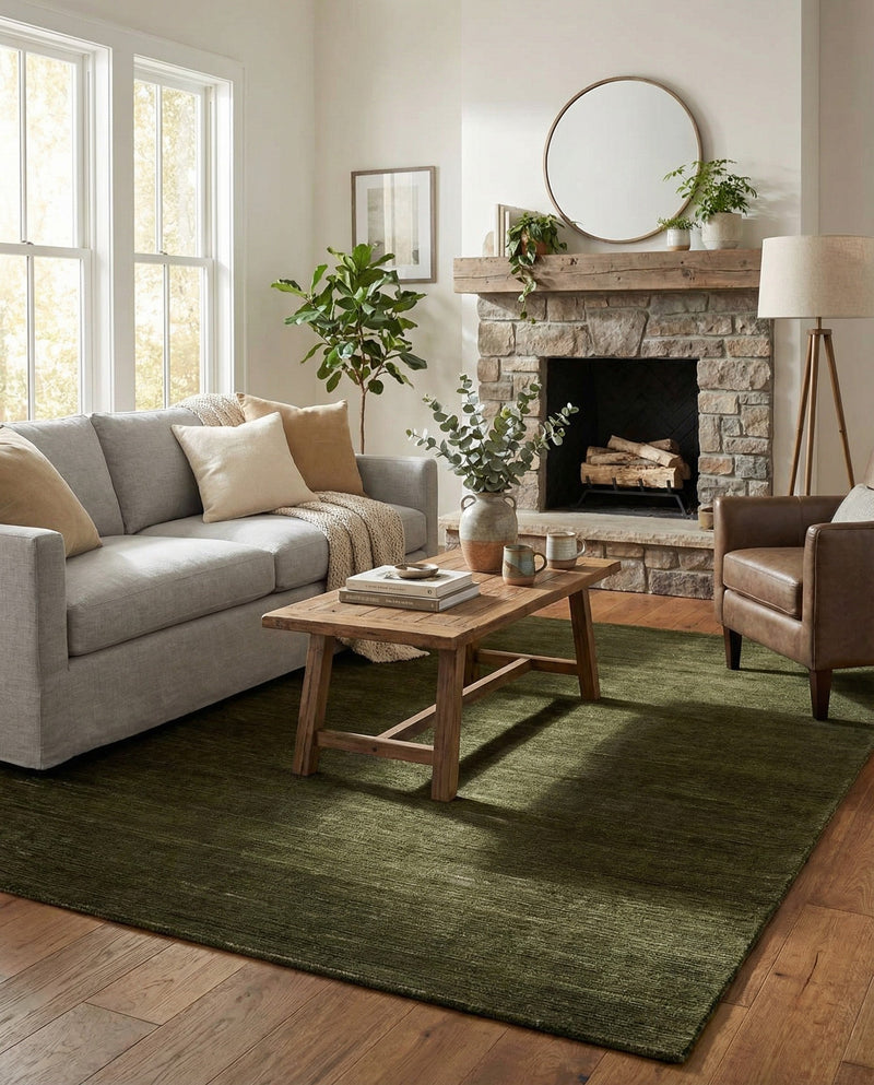 Bloomsbury Elegance Collection Area Rug -  Kensington (Green) Square Green  lifestyle 77