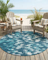 Seaside Haven Rugs Collection Area Rug -  Wavecrest Round Blue  lifestyle 60