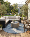 Urban Terrace Collection Area Rug -  Astoria (Blue) Round Blue  lifestyle 28