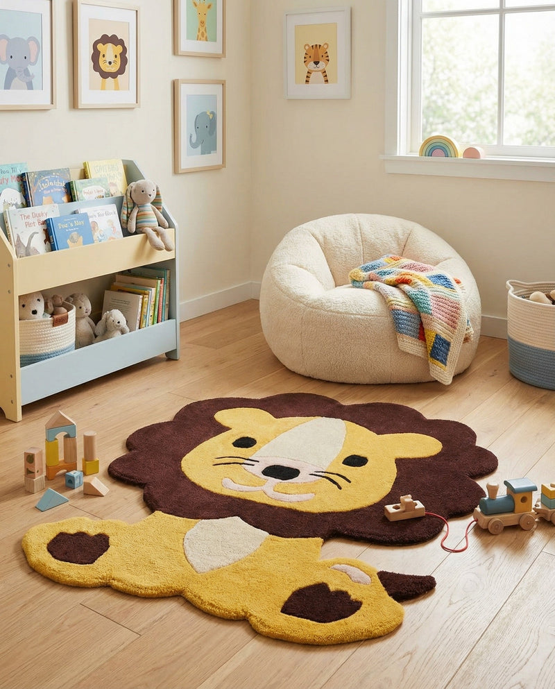 Whimsy Wonders Wool Collection Area Rug -  Jungle Rectangle Yellow  lifestyle 10
