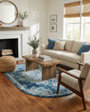 Beverly Grove Collection Area Rug - Melrose (Navy Blue) Oval Navy Blue  lifestyle 64