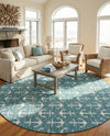 Seaside Haven Rugs Collection Area Rug - Sapphire (Teal) Round Teal  lifestyle 56