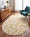 Hollywood Luxe Collection Area Rug -  Beverly (White Gold) Oval White Gold  lifestyle 67