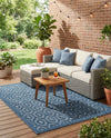 Garden Lattice Charm Collection Area Rug - Arbor (Navy Blue) Rectangle Navy Blue  lifestyle 8