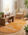 Dover Terrace Collection Area Rug -  Lagoon (Orange) Oval Orange  lifestyle 71