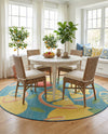 Coastal Terrace Collection Area Rug -  Cove Round Blue  lifestyle 77