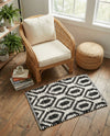 Osian Looms Collection Area Rug - Colaba Rectangle Black and White  lifestyle 44
