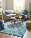 Trellis Mosaic Collection Area Rug -  Pergolatown (Light Blue) Rectangle Light Blue  lifestyle 5