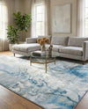 Urban Terrace Collection Area Rug -  Vertex Rectangle Blue and Ivory  lifestyle 5