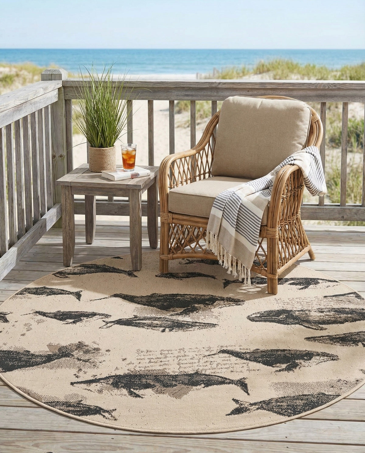 Seaside Haven Rugs Collection Area Rug -  Seabreeze Round Beige  lifestyle 83
