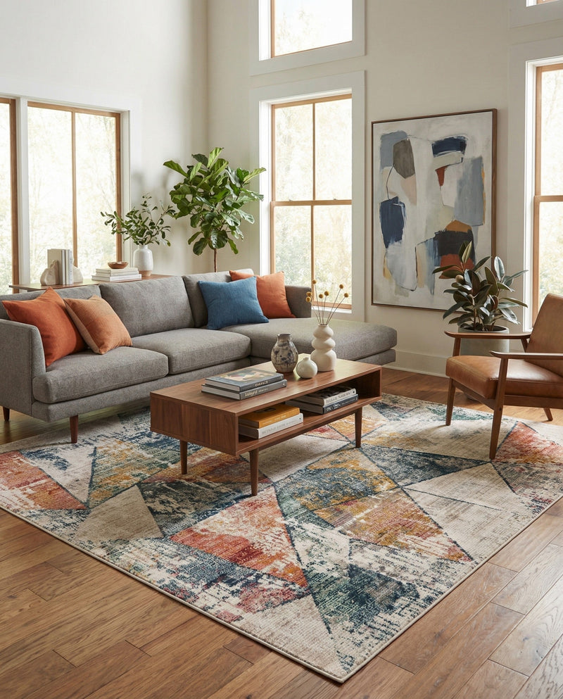 Jewel Oasis Collection Area Rug -  Topaz Square Multi  lifestyle 47