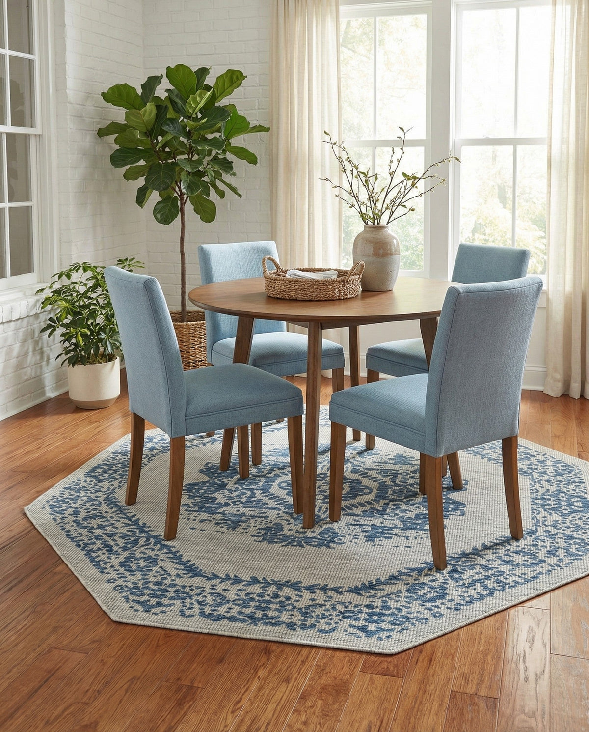 Patio Heritage Collection Area Rug - Savannah (Blue) Octagon Blue  lifestyle 111