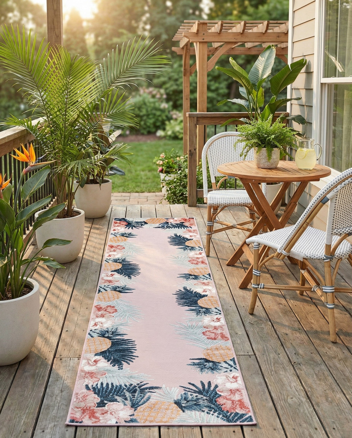 Seaside Blooms Collection Area Rug - Haven Runner Pink  lifestyle 45