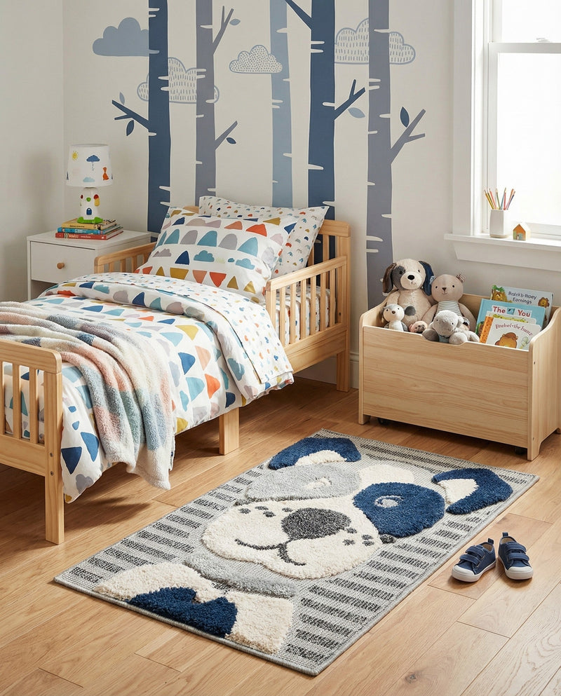 Wonder Tykes Collection Area Rug -  Magicgrove Rectangle Blue and Gray  lifestyle 9