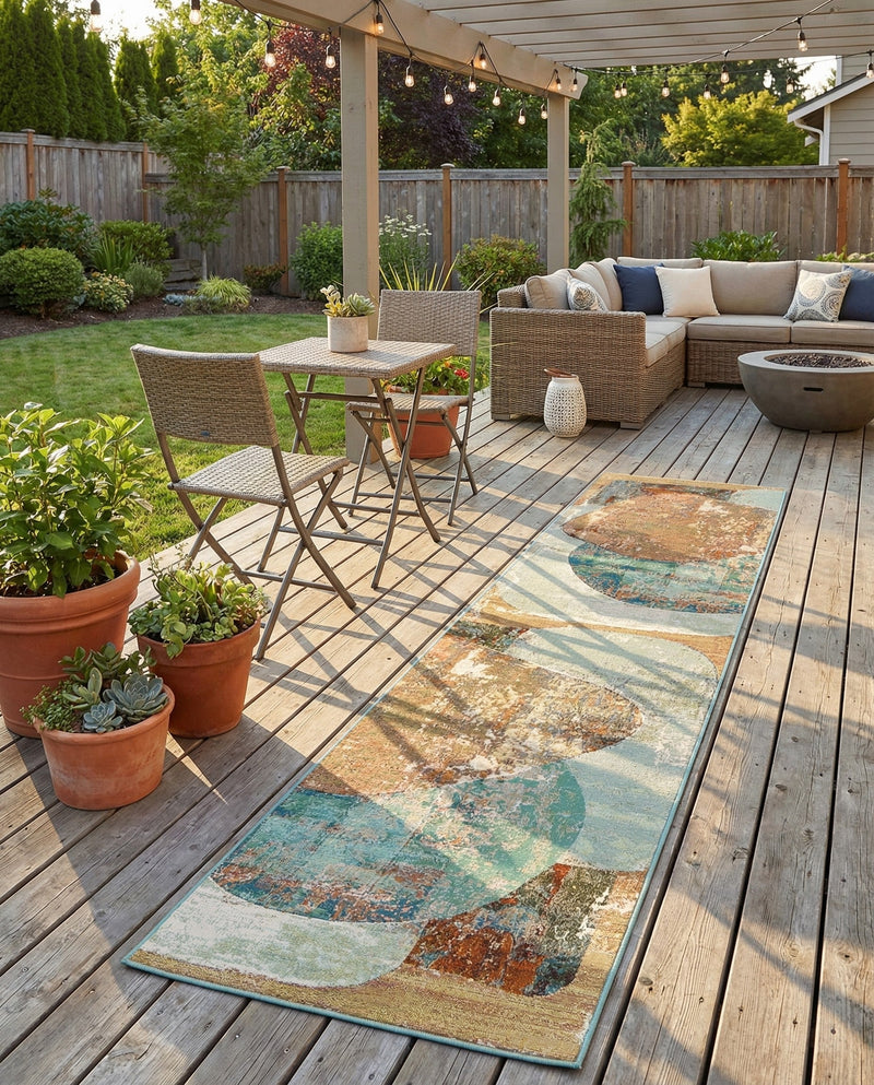 Urban Terrace Collection Area Rug -  Portico Runner Multi  lifestyle 51