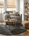 Berkshire Estate Collection Area Rug - Windsor (Blackberry) Round Blackberry  lifestyle 35