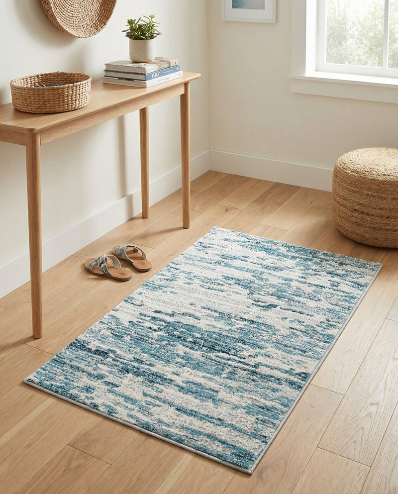 Serenity Sands Collection Area Rug - Dunescape Rectangle Blue  lifestyle 13