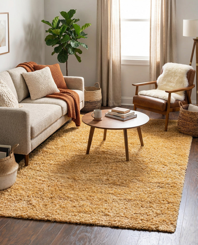 Alpine Plush Collection Area Rug -  Cortina (Sun Yellow) Rectangle Sun Yellow  lifestyle 9