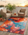 Urban Terrace Collection Area Rug -  Patio Rectangle Gray and Pink  lifestyle 8