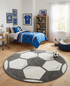 Wonder Tykes Collection Area Rug -  Mirth Round Black and White  lifestyle 21