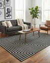 Urban Terrace Collection Area Rug -  Astoria (Black and White) Rectangle Black and White  lifestyle 10