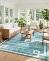 Metro Heights Collection Area Rug -  Bronx Rectangle Turquoise  lifestyle 24