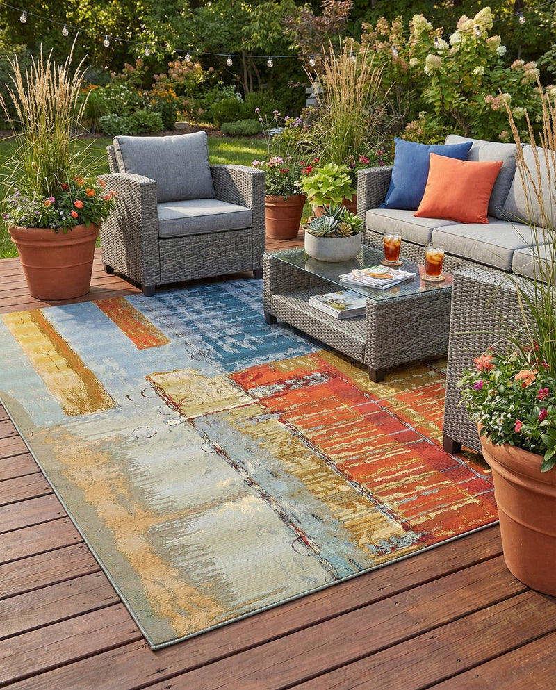 Urban Terrace Collection Area Rug -  Arbour Rectangle Multi  lifestyle 8