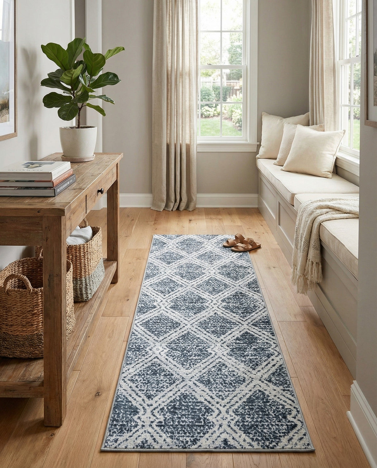 Aegean Elegance Washables Collection Area Rug -  Tinos Runner Ivory  lifestyle 196