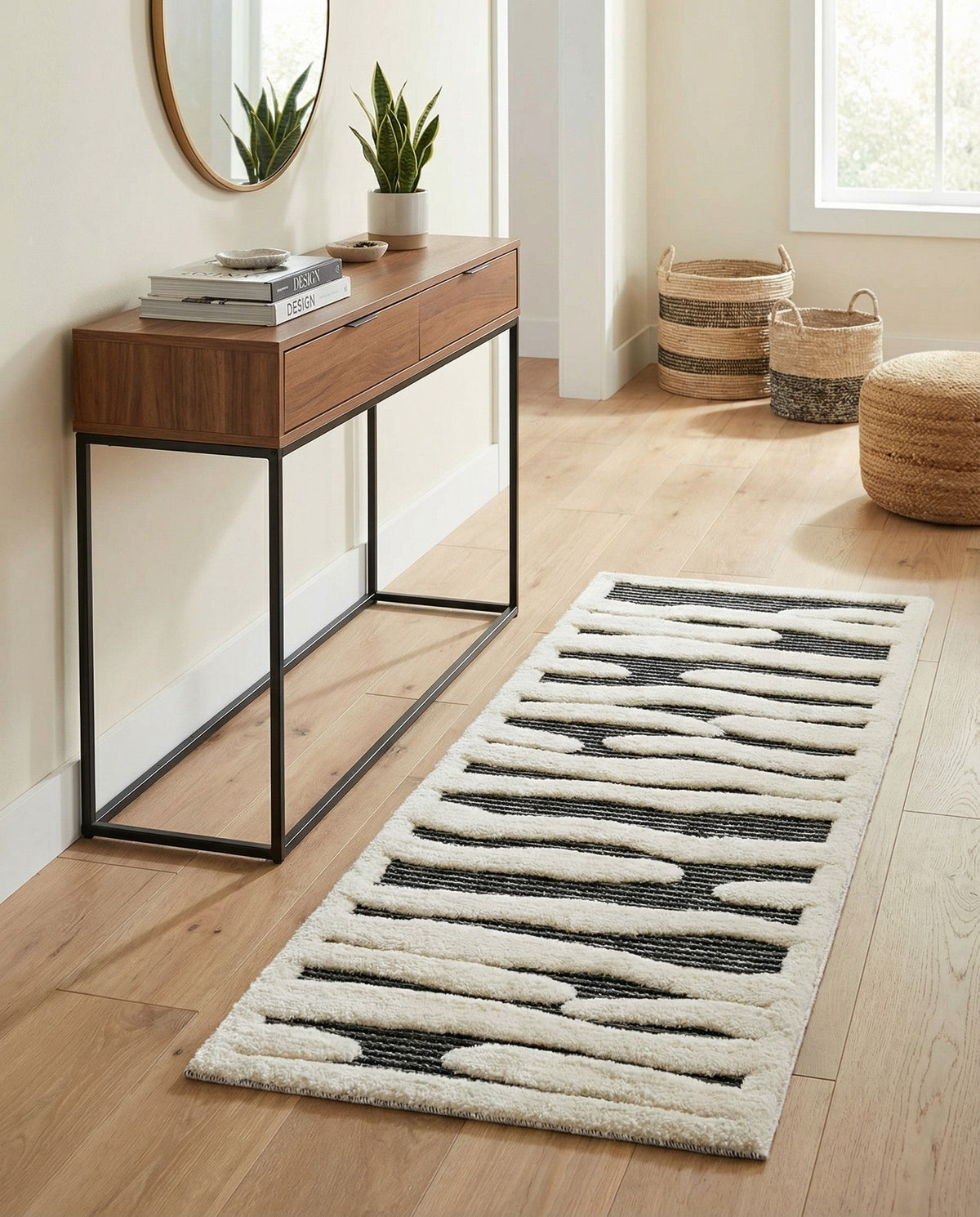 Monochrome Collection Area Rug - Slate Runner Gray  lifestyle 92