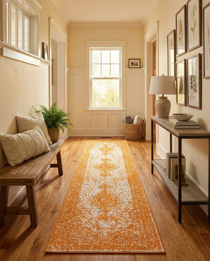 Dover Terrace Collection Area Rug - Marina (Orange) Runner Orange  lifestyle 65