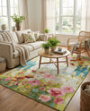 Seaside Blooms Collection Area Rug -  Amalfi Rectangle Multi  lifestyle 6