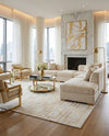 Hollywood Luxe Collection Area Rug -  Beverly (White Gold) Rectangle White Gold  lifestyle 4