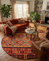 Safari Escape Rugs Collection Area Rug -  Kalahari Round Multi  lifestyle 50