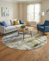 Chromatic Oasis Collection Area Rug -  Prism Round Gray  lifestyle 48