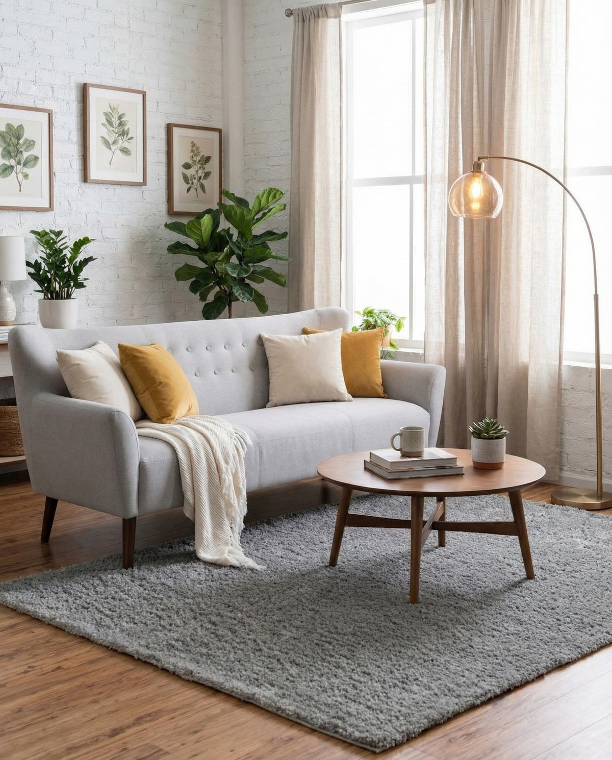 Cozy Comfort Shag Collection Area Rug - Haven (Cloud Gray) Rectangle Cloud Gray  lifestyle 7