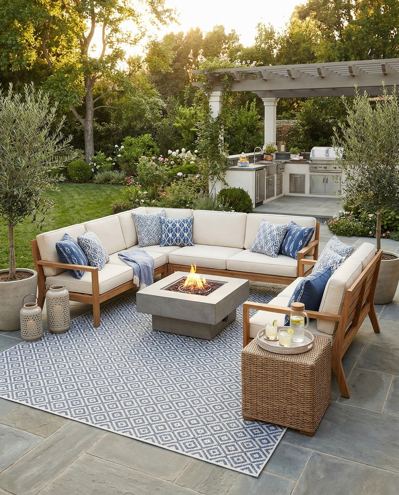 Urban Oasis Rugs Collection Area Rug -  Rooftop (Blue) Square Blue  lifestyle 69