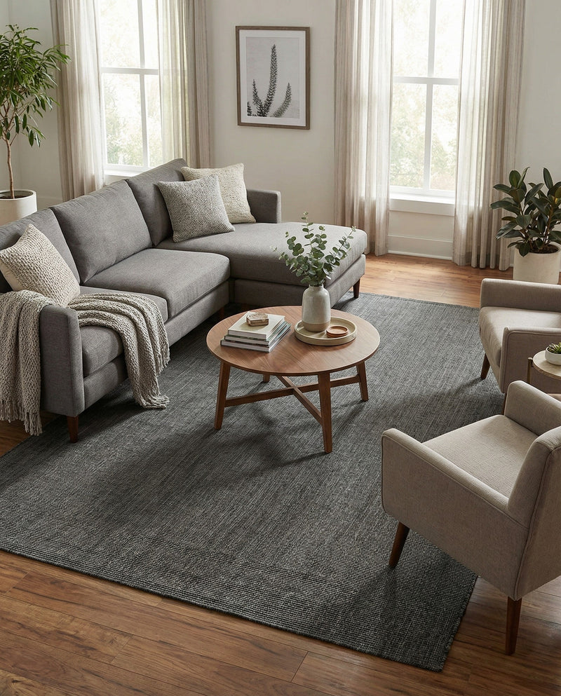 Seaside Serenity Collection Area Rug - Veranda (Black) Rectangle Black  lifestyle 8
