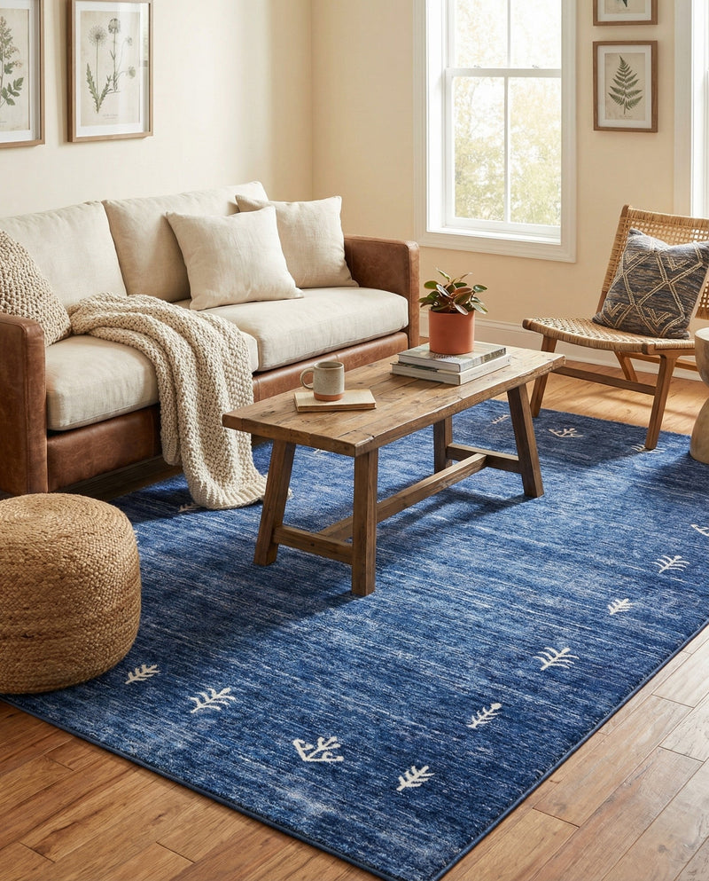Zagros Shades Collection Area Rug -  Yasuj Rectangle Navy Blue  lifestyle 30