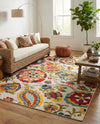 Outdoor Marrakesh Collection Area Rug - Fes Rectangle Multi Beige  lifestyle 53