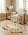 Woven Seaside Jute Collection Area Rug - Coastalhaven (Ivory) Oval Ivory  lifestyle 26