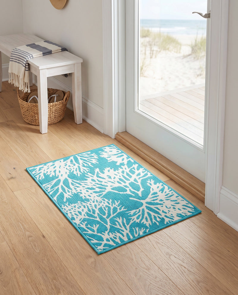 Seaside Haven Rugs Collection Area Rug -  Seaside Rectangle Teal  lifestyle 21