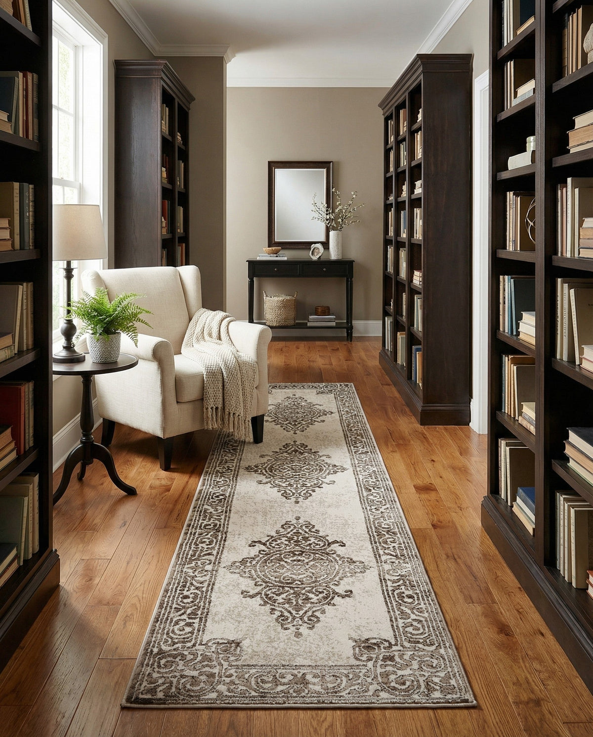 Sanctuary Retreat Collection Area Rug - Haven Runner Chocolate Brown  lifestyle 188
