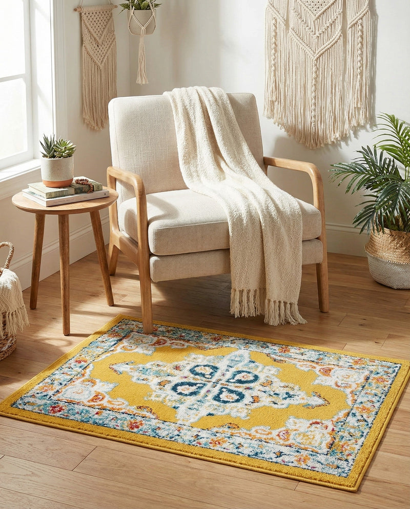Beverly Grove Collection Area Rug -  Fairfax (Yellow) Rectangle Yellow  lifestyle 19