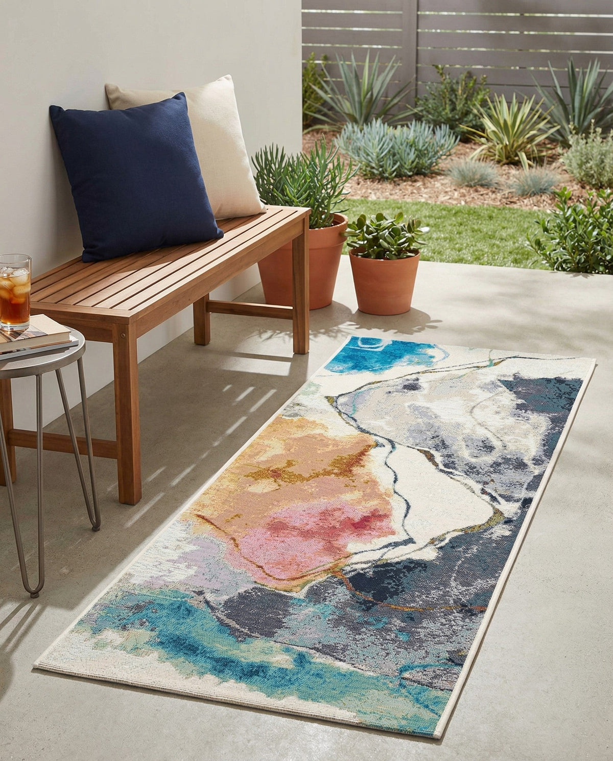 Urban Terrace Collection Area Rug -  Arbor Runner Multi  lifestyle 62