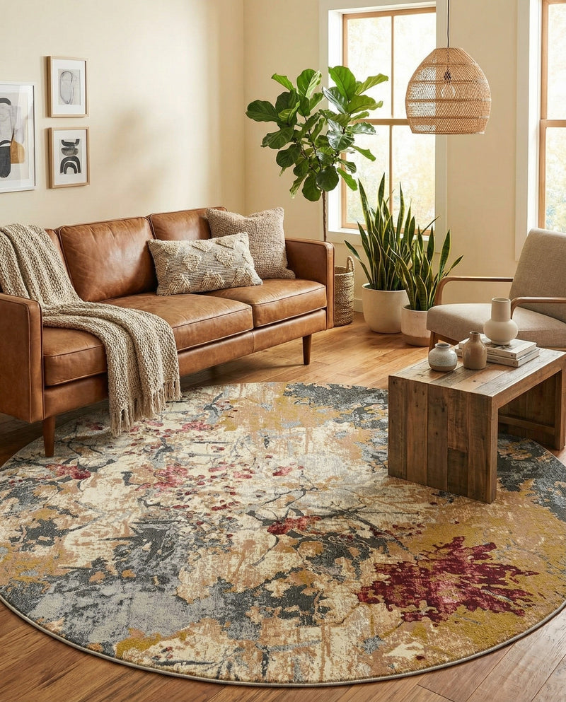 Urban Terrace Collection Area Rug -  Alcove Round Multi  lifestyle 76