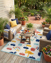 Caribbean Terrace Collection Area Rug -  StLucia Rectangle White  lifestyle 6