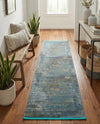 Caribbean Breeze Collection Area Rug -  Martinique Runner Turquoise  lifestyle 50