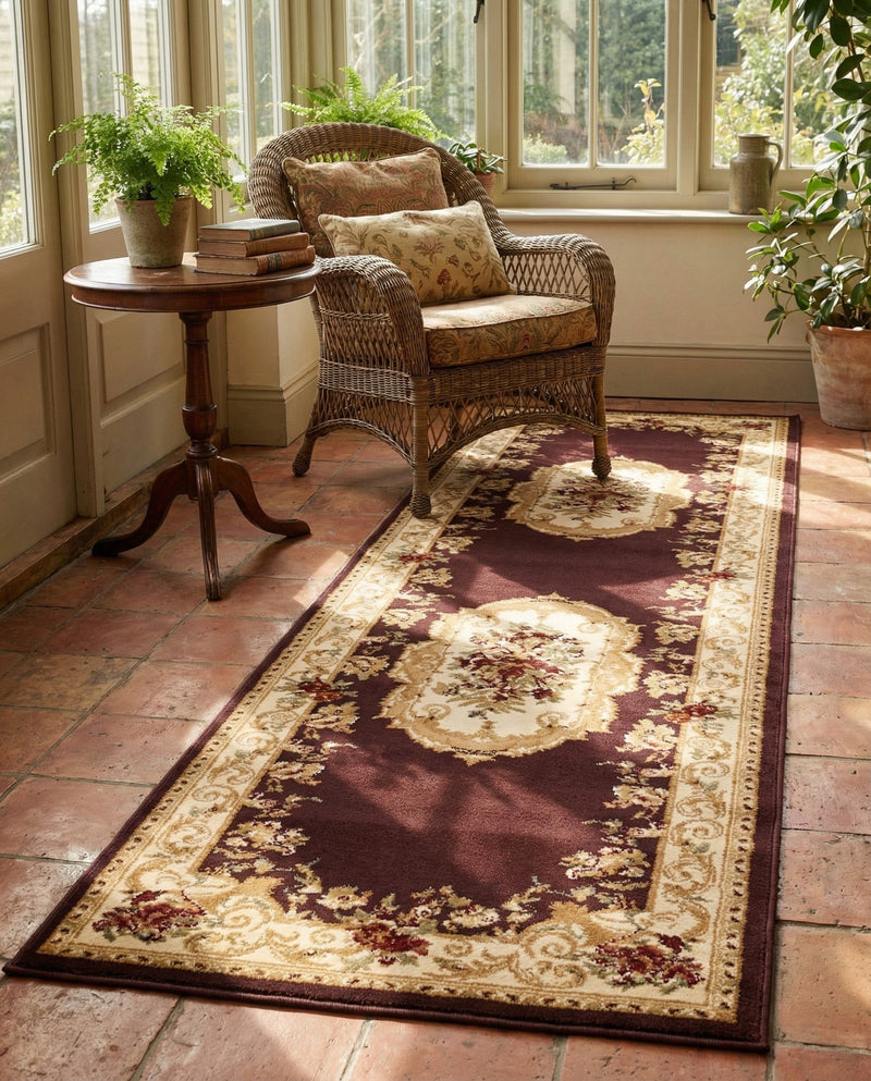 Versailles Elegance Collection Area Rug -  Louveciennes (Brown) Runner Brown  lifestyle 39