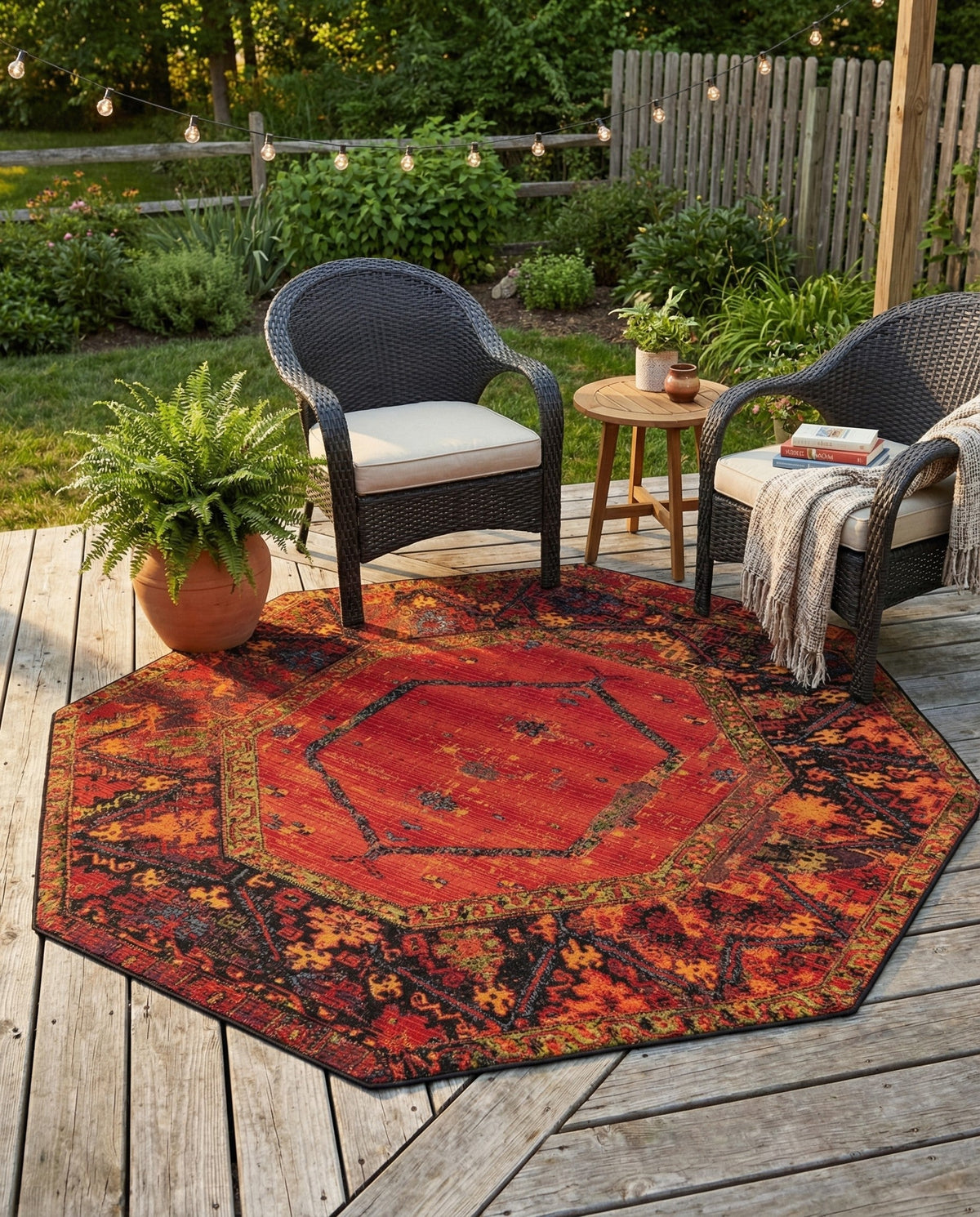 Safari Escape Rugs Collection Area Rug - Serengeti Octagon Multi  lifestyle 138