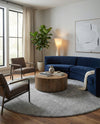 Solid Shag Seaside Collection Area Rug - Azure Cove (Gray) Round Gray  lifestyle 57